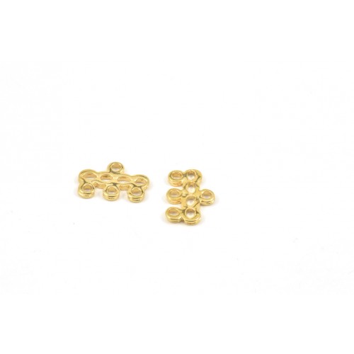Gold 3 strands coupling bar 15x10mm